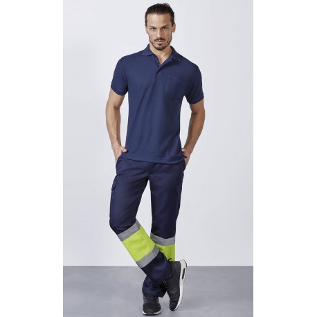 Pantalón Multibolsillos Alta Visibilidad Invierno. 80% Poliéster - 20% Algodón. 250 g/m².
