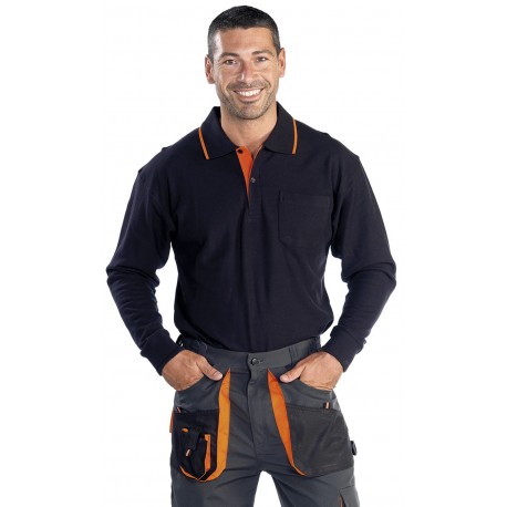 Polo M/L Un Bolsillo 100% Algodón