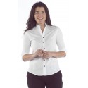 Blusa entallada Mao con escote en V  65% Pol - 35% Alg