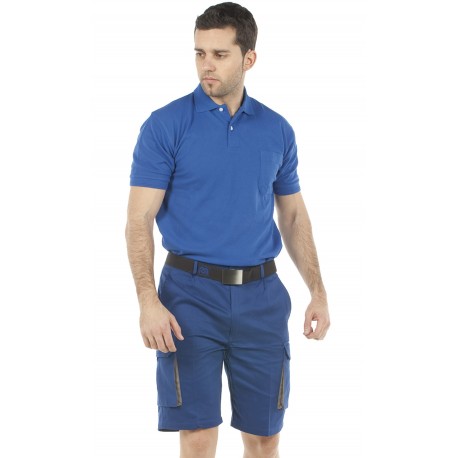 Bermuda con cintura elástica y bolsillos de fuelle, 100% Algodón