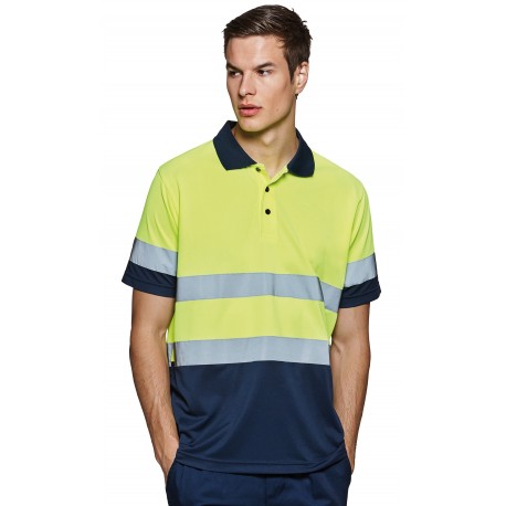 Polo Bicolor Manca Corta Alta Visibilidad