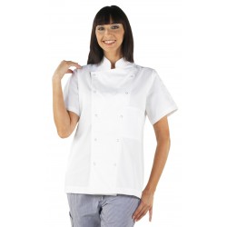 Chaqueta Unisex Cruzada Blanca 65% Pol - 35% Alg