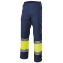 Pantalón rico en algodón con contrate en alta visibilidad 80% Pol - 20% Alg, 190g/m2
