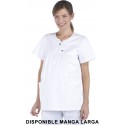 Casaca Premamá M/L Blanco. 65% Poliéster - 35% Algodón