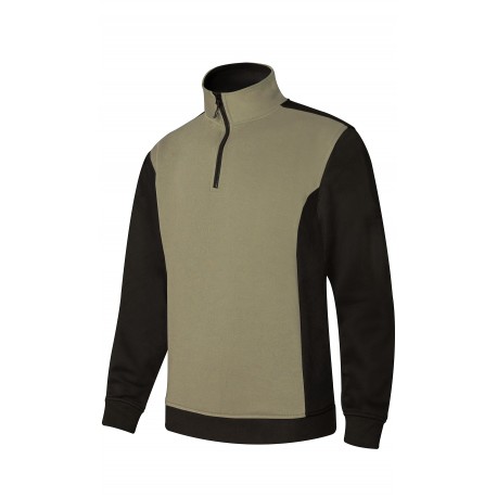 Sudadera Bicolor Media Cremallera