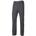 Pantalón Multibolsillos Cuadros negros. Tafetán. 80% Poliéster - 20% Algodón. 105 gr/m2
