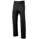 Pantalón Multibolsillos con cremallera. Sarga Negra 100% Alg. 190 gr/m2