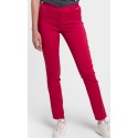 Pantalón ajustado, elástico con cierre de cremallera y botón de mujer. 96% Poliéster - 4% Lycra