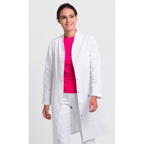 Bata Mujer. Blanco. 65% Poliéster - 35% Algodón.