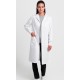 Bata Unisex cuello solapa m/l. Blanca 65% Poliéster - 35% Algodón