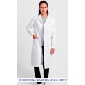 Bata Unisex cuello solapa m/c. Blanca 65% Poliéster - 35% Algodón