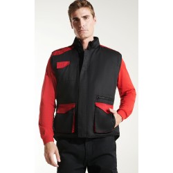 NEGRO/ROJO Chaleco Multibolsillos Poliéster - Algodón