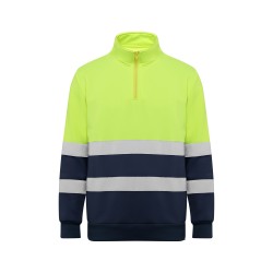 Sudadera de alta visibilidad con media cremallera.100% poliéster, 280 g/m².