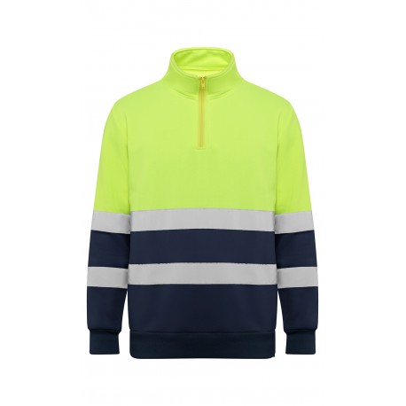 Sudadera de alta visibilidad con media cremallera.100% poliéster, 280 g/m².