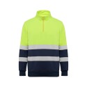 Sudadera de alta visibilidad con media cremallera.100% poliéster, 280 g/m².