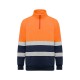 Sudadera de alta visibilidad con media cremallera.100% poliéster, 280 g/m².