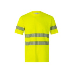 Camiseta Algodón Alta Visibilidad Cinta Segmentada. 55% alg.-45% pol. 150gr/m2