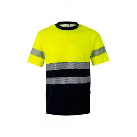 Camiseta Alg. Bicolor A.V. AZUL NAVY/AMARILLO FLÚOR