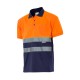 Polo Algodón Bicolor A.V. AZUL MARINO/NARANJA FLÚOR