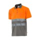 Polo Algodón Bicolor A.V. GRIS/NARANJA FLÚOR
