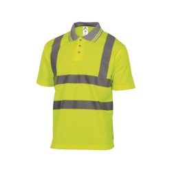 Polo Manga Corta Alta Visibilidad Amarillo Fluor