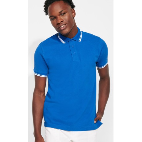 Polo 100% alg. Royal/Blanco