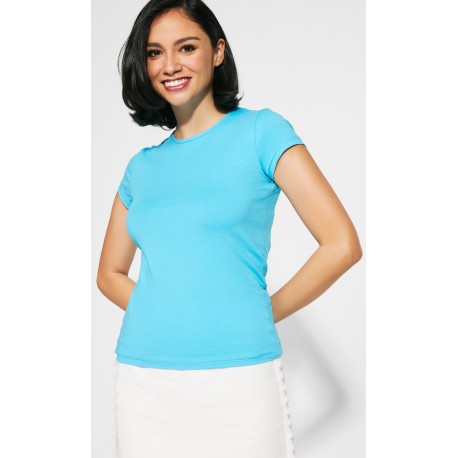 Camiseta Mujer 95% algodón - 5% elastano, punto liso , 200 g/m²