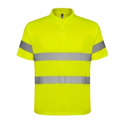 Polo Manga Corta Alta Visibilidad. 100% poliéster piqué, 170 g/m²