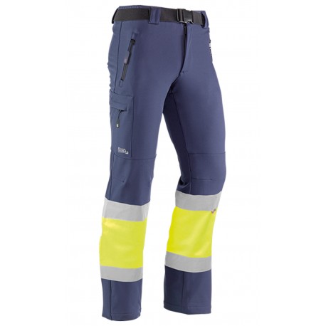 Pantalón  multibolsillos, 93% poliéster / 7% elastano de tejido cortavientos y forro  micropolar