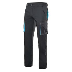Pantalón Multibolsillos Negro/Celeste
