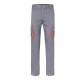 Pantalón Multibolsillos Gris/Rojo