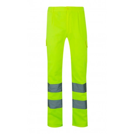 Pantalón Multibolsillos Alta Visibilidad. Sarga Pol. 240gr/m2