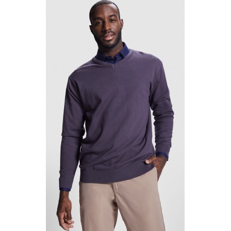 Jersey hombre Cuello Pico. 50% viscosa / 28% poliéster / 22% poliamida