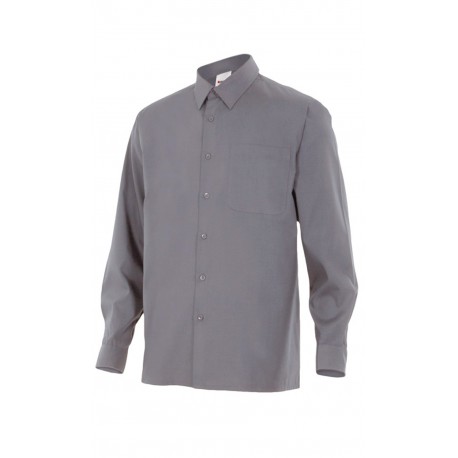 Camisa Popelin Un Bolsillo. Tejido plana. 65% Pol - 35% Alg