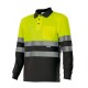 Polo Bicolor m/l A.V. Negro/Amarillo Flúor