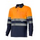 Polo Bicolor m/l A.V. Marino/Naranja Flúor