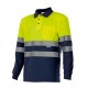 Polo Bicolor m/l A.V. Marino/Amarillo Flúor
