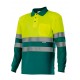 Polo Bicolor m/l A.V. Verde/Amarillo Flúor