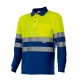 Polo Bicolor m/l A.V. Azulina/Amarillo Flúor