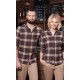 Camisa de Cuadros para hombres, tendencia urbana. 65% Pol.-35% Alg.110 g/m²