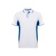 Polo Técnico. 100% poliéster Blanco/Royal