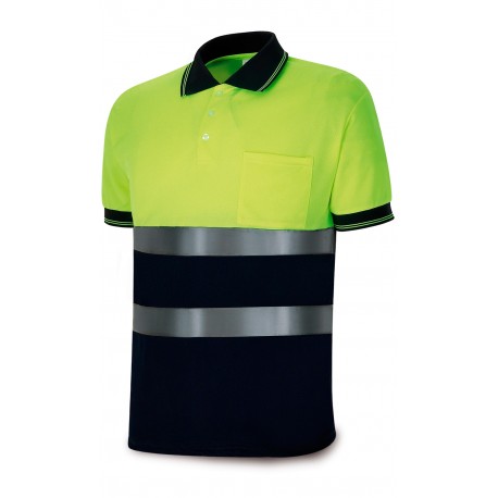 Polo Bicolor Alta Visibilidad 100% Poliéster. 150 gr/m2