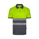Polo Poliéster Reciclado Bicolor M/C Cinta Segmentada. UPF 50+