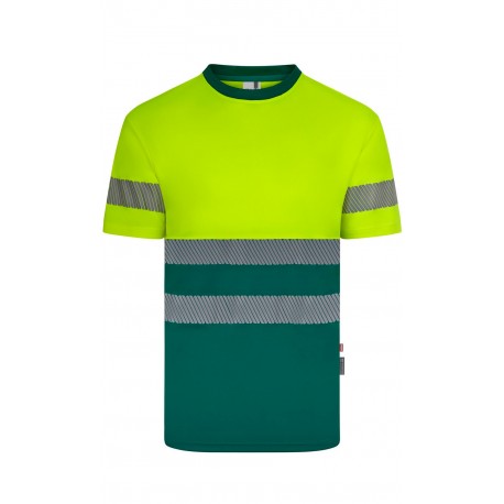 Camiseta Poliéster Reciclado Bicolor M/C Cinta Segmentada. UPF 50+