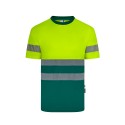 Camiseta Poliéster Reciclado Bicolor M/C Cinta Segmentada. UPF 50+