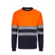 Camiseta Algodón Bicolor M/L Cinta Segmentada. Piqué. 55% alg. 45% pol. 150 g/m2
