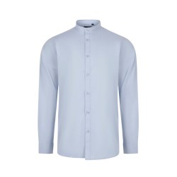 Camisa Stretch cuello Mao. 67% alg. 29% pol. 4% elas. CELESTE