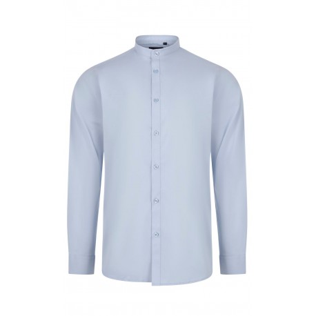 Camisa Stretch cuello Mao. 67% alg. 29% pol. 4% elas. CELESTE
