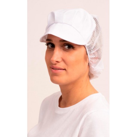 Pack Cofia con visera, 5 unid. 65% Pol. 35% Alg. Rejilla 100% Poliéster