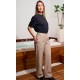 Pantalón Mujer Corte Recto. 100% Pol,170 gr/m² BEIGE VIGORE